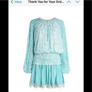 Blue hemant & nandita smocked floral mini dress